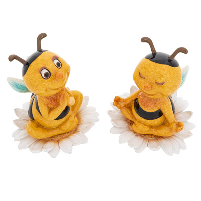 4 Inches High Assorted Yoga Bee Figurine