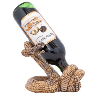 8 Inches High x 6 Inches Wide Rattlesnake Wine Bottle Holder