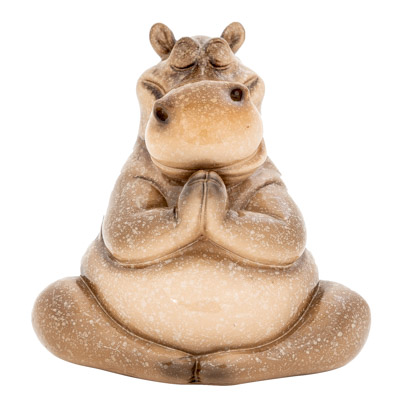 4 1/4 Inches High Yoga Hippo Figurine