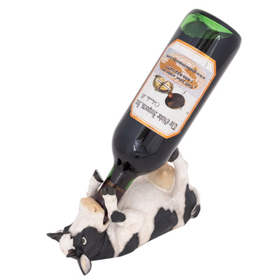 8 3/4 Inches Long Drinking Cow Wine Bottle Holder