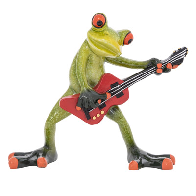 6 Inches High Guitar Playing Frog Figurine