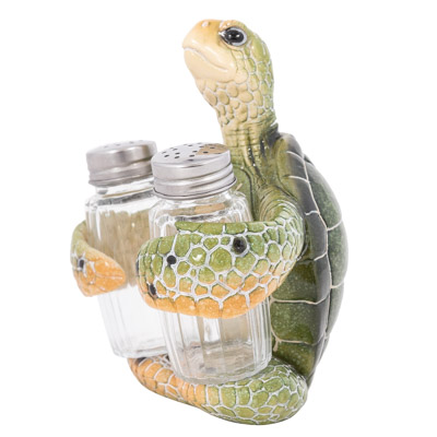 5 3/4 Inches High Green Turtle Salt & Pepper Set