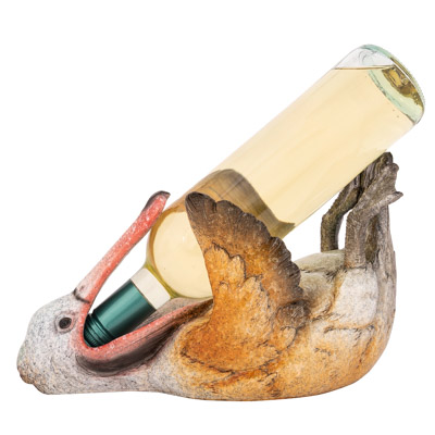 11 Inches Long Drinking Pelican Wine Bottle Holder