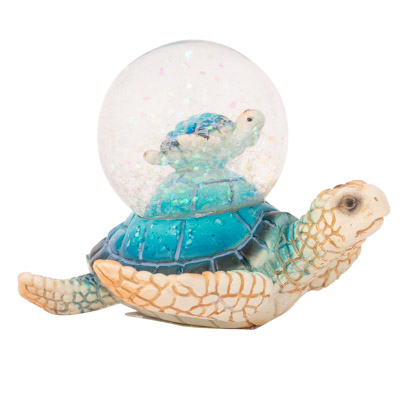 Blue Turtle With Snow Globe