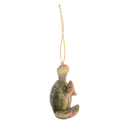Green Yoga Turtle Ornament
