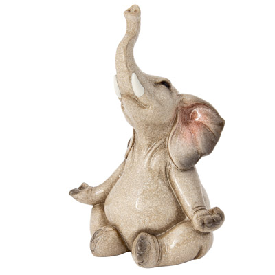 7 1/2 Inches High Lotus Position Yoga Elephant Figurine