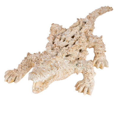 15 1/4 Inches Long Coral Look Alligator Figurine