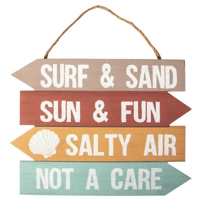 15 3/4 Inches High x 11 3/4 Inches Wide Wooden Beach Pointers Sign