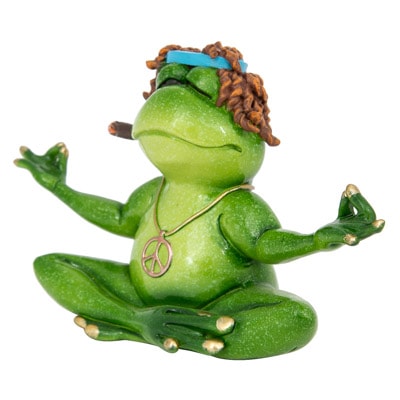 7 Inches Wide x 4 1/2 Inches High Hippie Yoga Frog