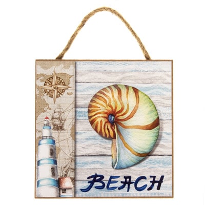 Nautilus Beach Wood Sign