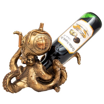 Steampunk Octopus Figurine Bottle Holder