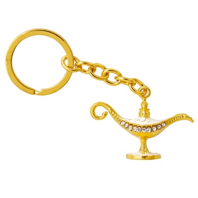 White Colored Aladdin's Lamp Key Ring