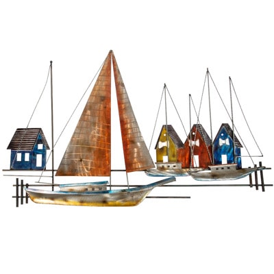 47 1/4 Inches Wide x 29 1/2 Inches High Boats and Boat Houses Wall Decor