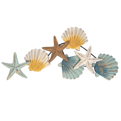 44 1/4 Inches Wide x 22 Inches High Starfish and Shells Wall Decor