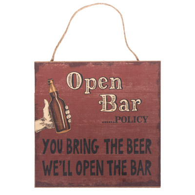 Open Bar Policy Sign