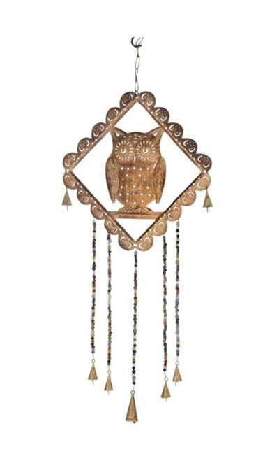 Metal Owl Wind Chime