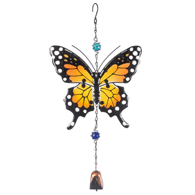 Metal and Glass Butterfly Wind Chime