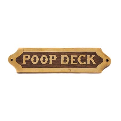 Wood and Brass Poop Deck Plaque