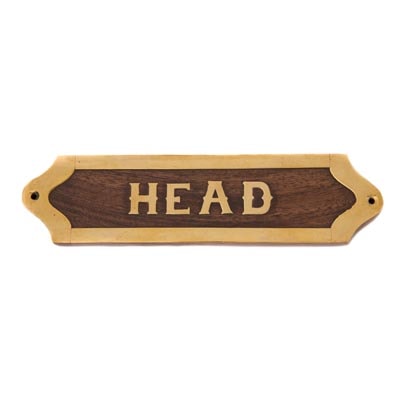 Wood and Brass Head Plaque