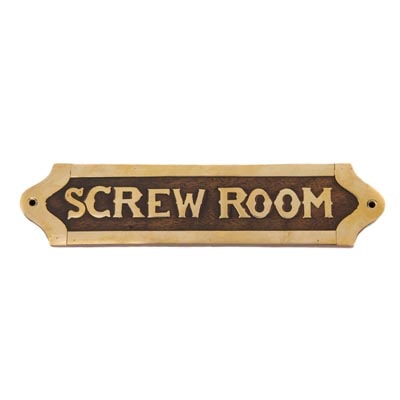 Wood and Brass Screw Room Plaque