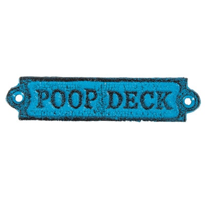 Aqua Colored Poop Deck Plaque
