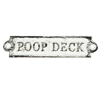 White Colored Poop Deck Plaque