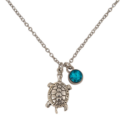 Sea Turtle and Stone Pendant Necklace