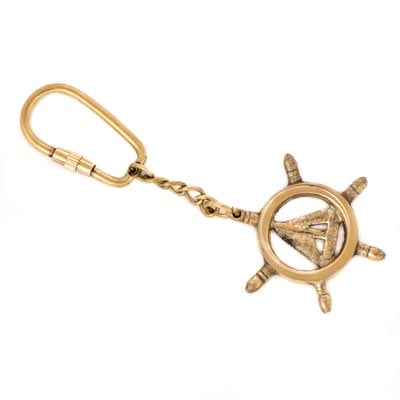 Ship Wheel Sailboat Key Ring