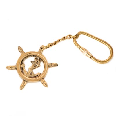 Ship Wheel Anchor Key Ring