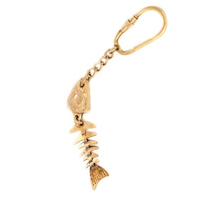 Brass Fish Bones Key Ring