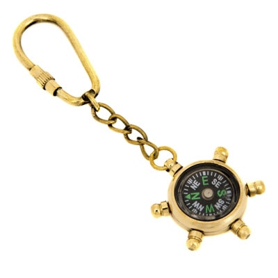 Ship Wheel Compass Key Ring