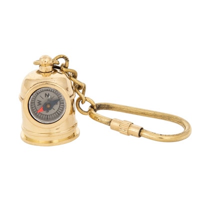 Diving Helmet With Compass Key Chain