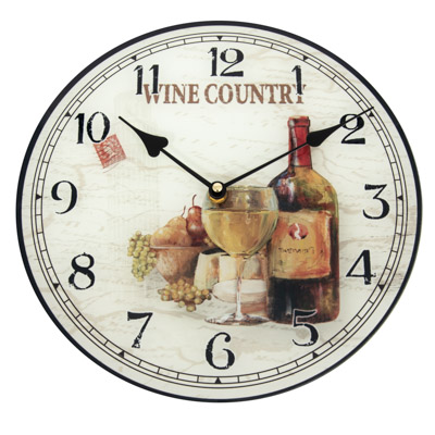 Wine Country Glass Wall Clock