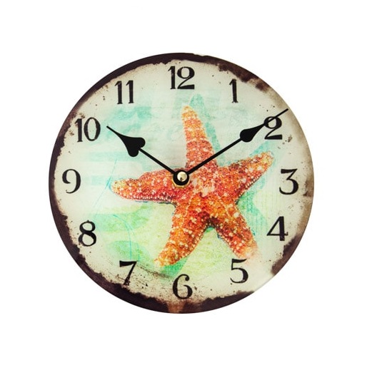 Glass Starfish Wall Clock