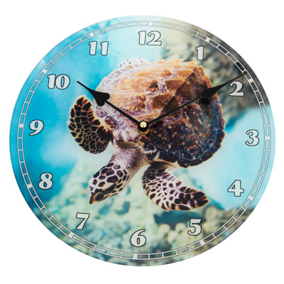Sea Turtle Glass Wall Clock
