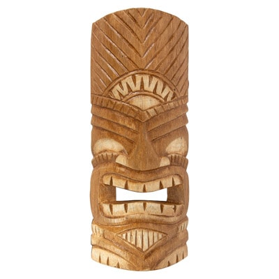 Carved Tiki Mask in Bamboo Color