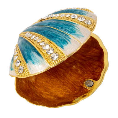 Bejeweled Shell Shaped Trinket Box