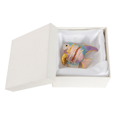 Bejeweled Fish Shaped Trinket Box with Gift Box