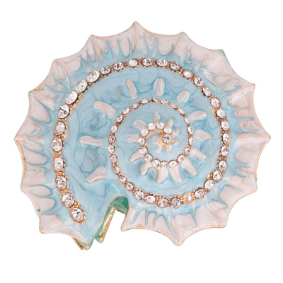 Bejeweled Shell Shaped Trinket Box