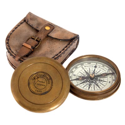 Antique Look Compass in Pouch