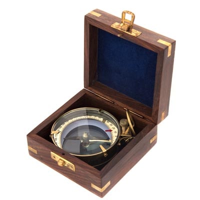 3 Inches Wide Compass Magnifying Compass with Box