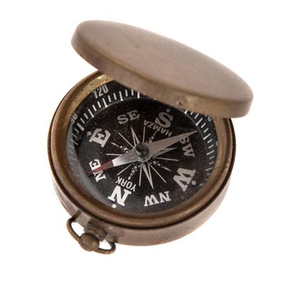 Antique Finish Brass Pocket Compass