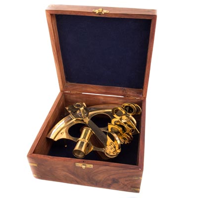 8 Inches Wide Sextant in Wood Box