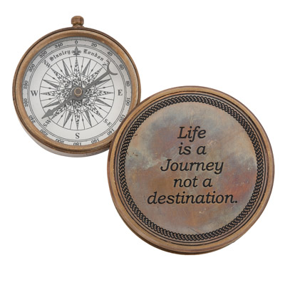 2 5/8 Inches Wide Antique Brass Journey Compass
