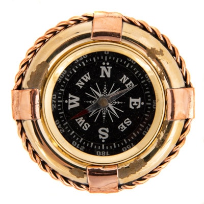 2 3/4 Inches Wide Brass Life Preserver Compass
