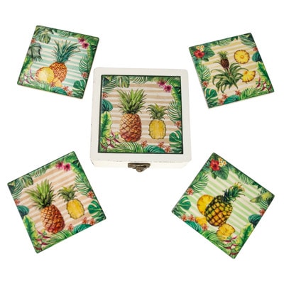 Square Pineapple Coaster Set