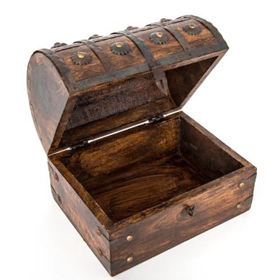 8 Inches Wide Wooden Pirate Chest