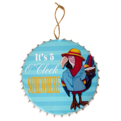 It's 5 O'Clock Parrot Bottle Cap