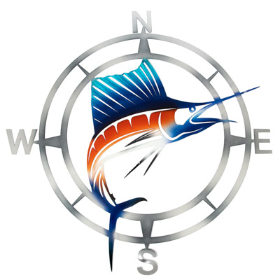 25 1/2 Inches Diameter Powder Coated Laser Cut Metal Wall Compass Rose