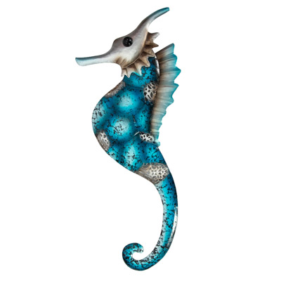 18 1/2 Inches High Decorative Metal Wall Seahorse